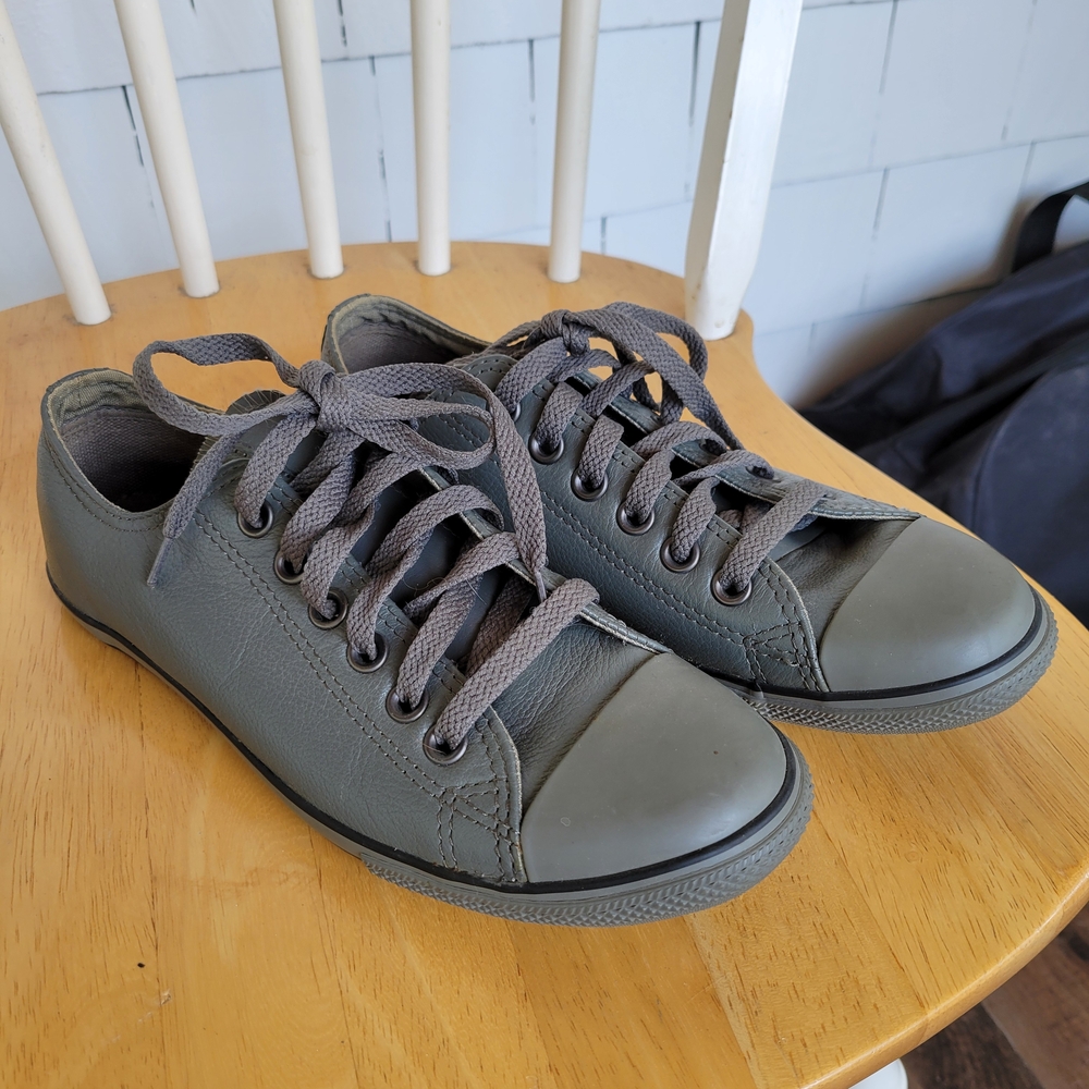 Converse All Gray Low-Top Leather Sneakers